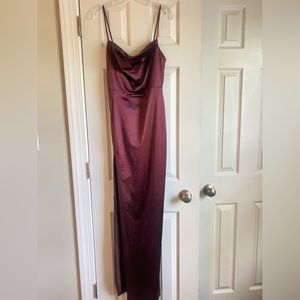 Formal length wine colored dress, size large